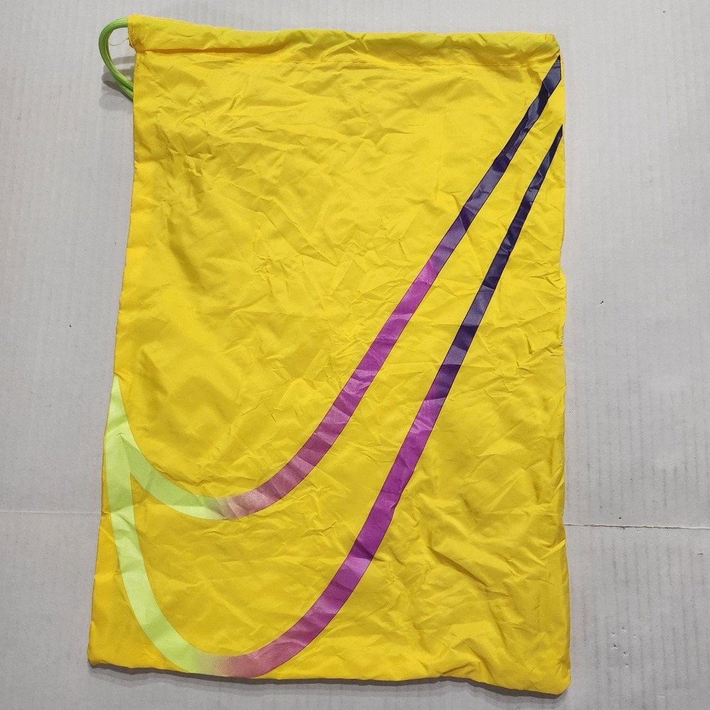 Authentic Nike Track & Field Spikes Shoe Yellow Drawstring Bag Packable New